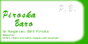 piroska baro business card