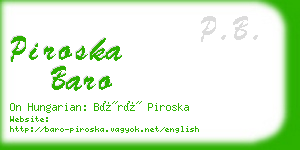 piroska baro business card